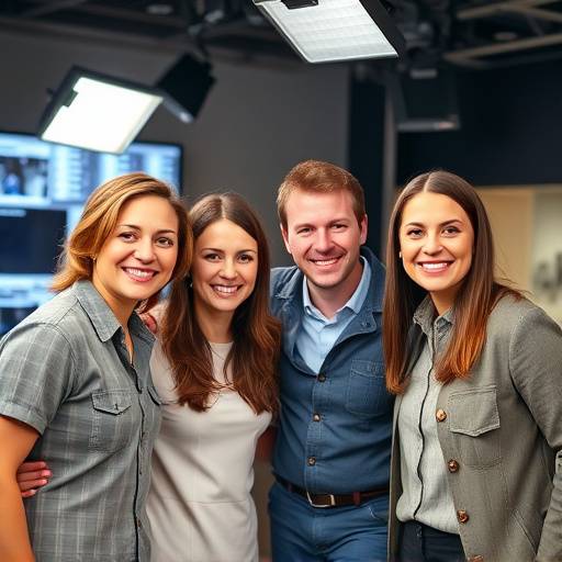 Fotografía grupal del equipo de TeleEstudio Estrella sonriendo amablemente.