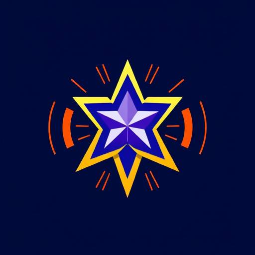 Logotipo de TeleEstudio Estrella: Una estrella estilizada con ondas de sonido.