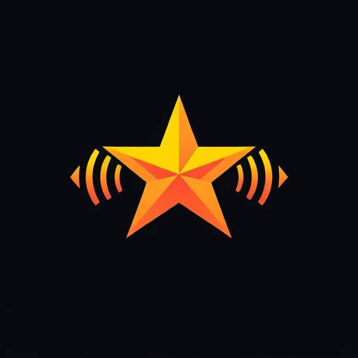 Logotipo de TeleEstudio Estrella: Una estrella estilizada con ondas de sonido.
