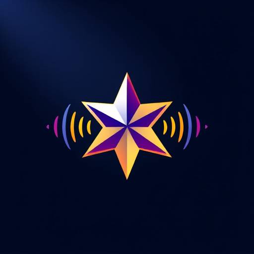 Logotipo de TeleEstudio Estrella: Una estrella estilizada con ondas de sonido.